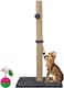 Cat tree scratching post with Faux Fur Feather Mouse, Hanging ball, Durable sisal rope, and Smooth plush cover, Scratch-resistant activity center, Ideal for indoor cats 75 cm (Grey)