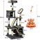 Cat tree tower with Cat turntable toy, Soft perch, Scratching posts, Hanging toys, and Cozy cat condos, Multi-functional cat tree for Indoor cats, Easy to assemble 160 cm (dark grey)
