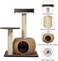 Cat tree scratcher with Interactive cat mouse toy, Double perches, Sisal scratching post, and Rattan cat condo, Modern cat tree activity center for indoor cats, Easy assembly 86 cm (Chocolate)