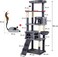 Multi-level cat tree for indoor cats, Cat tree activity center with Electric mouse toy, large perch, Cozy hammock, Sisal scratching post, Double cat condos, and Climbing ladder 182 cm (Dark-grey)