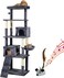 Multi-level cat tree for indoor cats, Cat tree activity center with Electric mouse toy, large perch, Cozy hammock, Sisal scratching post, Double cat condos, and Climbing ladder 182 cm (Dark-grey)