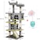Multi-level cat tree with Roly Poly cat toy, Plush perches, Dangling toys, Sisal scratching post, and Double cat condos, Durable &amp; Stable activity center for Indoor cats Grey(140 cm)