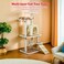 Cat tower with Hammock, Scratching Post for cats, Cozy condo, and Top perches, Sturdy cat climbing tree for Indoor cats, Cat activity tree with Climbing stair, and 124 cm Cat playground (Beige)