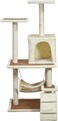 Cat tower with Hammock, Scratching Post for cats, Cozy condo, and Top perches, Sturdy cat climbing tree for Indoor cats, Cat activity tree with Climbing stair, and 124 cm Cat playground (Beige)