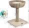 Cat tower with Wicker Basket, Sturdy cat activity center with Scratching post, Removable cushion, and Natural bowl-shaped cat tree, Interactive cat toy ball with mice, 53 cm Cat playground (Beige)