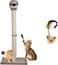 Cat Scratcher, Tall cat scratching post with Spring ball, Indoor Cat Scratching Post, Natural Sisal Rope, Warmie Sloth Cat Scratcher with Cat squeaky toy, Electronic pet chasing toy 95 cm (Beige)