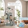Indoor Cat tree tower with Multiple Perches, Hanging Balls, and Sisal scratching post, Multi-level cat tree with Cat Condo, and Climbing stairs, Cat furniture with Cat Toys Ball Tower 125 cm (Grey)