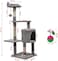 Multi-layer cat tree with Mice balance swing tumbler ball, Interactive toy ball, Indoor cat tree tower with Soft fabric condo, Top perch, and Sisal scratch post, Cat activity tower 112 cm (Grey)