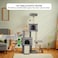 Cat tree tower for Indoor cats, Multi-layer design with Top perches, Cozy hammock, Double condos, and Scratching board, 147 cm Cat play tower, Windmill cat toy with LED ball and Catnip ball (Grey)