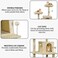 Cat tower, Indoor cat tree with Soft plush covered, Condos, Top perches, and Climb stair, Multi-level cat tree tower with Cat tower track toy, 4 levels cat toy with colorful balls, 180 cm (Beige)