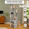 Large Multi-level cat tree with Condos, Plush perches, Hammock, and Climbing stair, Indoor Cat tree tower with Sisal-covered Scratching post, Electric mouse plush toy, Running mouse toy 180 cm (Grey)