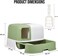 Enclosed cat litter box for indoor cats, Durable plastic cat litter box with Corridor type, Drawer design, Portable handle, Deodorant filter, and Litter scoop, Easy to clean 58 cm (Green)