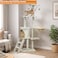 Multi-level cat tree tower for Indoor cats &amp; Kittens, Sturdy activity center with Hanging toys, Sisal scratching post, Cozy Hammock, Plush Condo and Ladder, Easy assembly, 136 cm (Beige)