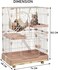 Large Cat Cage Indoor with Cozy Hammock - 2-Tier Metal Wire Cat Crate with 2 Lockable Doors - Climbing ladder, Removable Tray &amp; Universal Wheels - Easy Assembly, 102 cm (Pink, Medium)