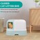 Fully enclosed cat litter box with Corridor type, Drawer design, Portable handle, Deodorant filter, and Litter scoop, Durable plastic litter box for cats, Easy to clean 58 cm (Cyan)