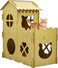 Wooden cat house with Catnip, Double-decker design, Balcony, and Interlocking panel design, Modern cat house activity center for indoor cats, Easy to install 80 cm (Beige)