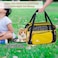 Portable pet travel bag with Top sided open, Handle, and Breathable Mesh cat carrier, Soft-sided pet carrier with Shoulder strap, comfortable mat &amp; Durable pet carrier for Travel, 40 cm (Yellow)