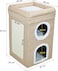 3-Tier cat bed with Sisal scratching board, Foldable design, Soft plush interior, and Non-slip bottom, Multi-level playhouse for indoor Cats &amp; kittens, Ideal for pet shelter 65 cm (Khaki)