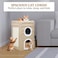 3-Tier cat bed with Sisal scratching board, Foldable design, Soft plush interior, and Non-slip bottom, Multi-level playhouse for indoor Cats &amp; kittens, Ideal for pet shelter 65 cm (Khaki)