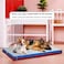 Pet bed with Memory foam, Comfortable and for All size breeds, Dog mattress for Crate, Travel, &amp; Floor use, Orthopedic pet bed with Cooling and Warm double sided, Washable cover, 101 cm (Grey/Blue)