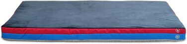 Pet bed with Memory foam, Comfortable and for All size breeds, Dog mattress for Crate, Travel, &amp; Floor use, Orthopedic pet bed with Cooling and Warm double sided, Washable cover, 101 cm (Grey/Blue)