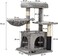 Cat tree tower for small indoor cats, Cat tree scratching post with cat self-groomer brush, Plush perch, Cozy hammock, Hanging ball, and Double-entrance cat condo 78 cm (Grey)