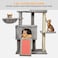 Cat tree tower for indoor cats, Multi-level cat tree tower with Soft plush perch, Cozy hammock, Hanging ball, Sisal scratching post, Double condos, and Scratching board 147 cm (Grey)