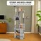 Cat tree tower activity center for indoor cats and kittens, Multi-level tall cat tree with Multiple perches, Sisal scratching post, Double hammock, Climbing ladder, and 2 Cat condos 180 cm (Grey)