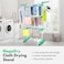 Clothes Drying Rack, 4-Tier Collapsible Rolling Dryer Adjustable Stainless Steel Laundry Drying Racks, Clothes Garment Hanger with Foldable Wings Indoor Outdoor