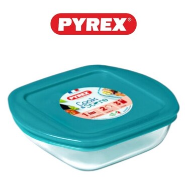 Pyrex Cook&amp;Store 2.2L Squared Roaster with Lid for Versatile Cooking and Storing