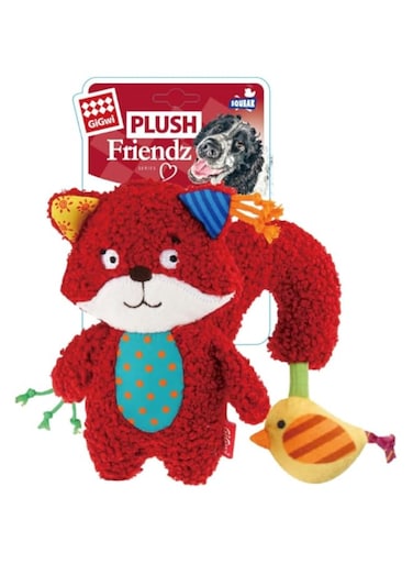 Gigwi Plush Friendz Squirrel with Squeaker and Crinkle M Dog Toy (6798)