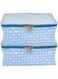 Kuber Industries Check Design Laminated PVC 2 Compartment Undergarments Organizer Bag Pack of (Blue)-HS_38_KUBMART21267