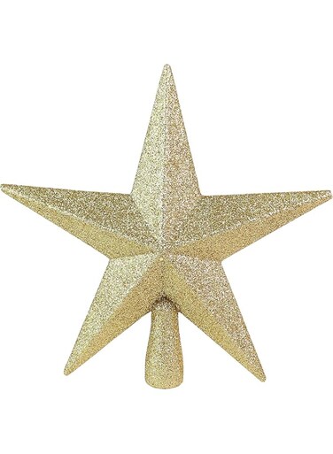 أخرى Gold Glitter Star Tree Topper Festive Christmas D&eacute;cor   Perfect Complement to Any Holiday Decoration   Unlit Shatter Resistant Sparkled Plastic   8&rdquo; Tall