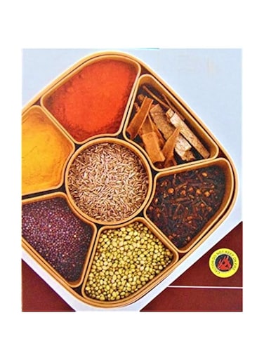 TDS Woven Masala Rangoli Box Dabba (Multi Colour) (Square)