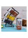 Spice Rack Organizer With 6 Spice Jars With Stand Transparent/Black