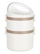 Stainless Steel Insulated Food Container Insulated Ba, Keep Warm Lightweight Lunch Container 2 Tier Odorless Leakproof and Spill proof for Worker for School (White)