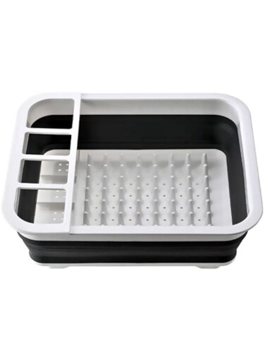 Dubai Gallery Collapsible Dish Drainer With Drainboard Grey/White 36X32X4.5Centimeter