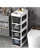 4 Tier Plastic Chest of Drawers, Black Transparent Kitchen and Bathroom Organisers, Toilet Racks and Storage Solutions