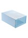 Cover Transparent Stackable Storage Box Shoes Drawer Case Organizer Blue 20*10*20cm