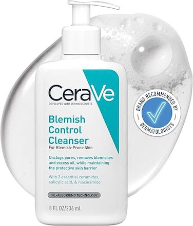 Cerave Blemish Control Face Cleanser With 2% Salicylic Acid &amp; Niacinamide For Blemish-Prone Skin 236Ml
