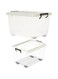 Cosmoplast 22L Plastic Storage Box With Wheels &amp; Lockable Lid Off White + 33L Plastic Storage Box With Wheels &amp; Lockable Lid Off White