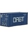Walthers SceneMaster HO Scale Model of Cast (Blue, White) 20' Corrugated Container with Flat Panel,949-8009