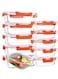 Glass Meal Prep Containers 10 Pieces Rectangle Glass Food Storage Containers with Lids Glass Lunch Box Portion Control Airtight Glass Bento Box Lunch Containers 10P Rectangle Red