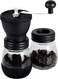Manual Coffee Grinder with Ceramic Burrs,Coffee container capacity:12 oz&iuml;&frac14;&circ;350 ml&iuml;&frac14;&permil;, Black, with Stainless Steel Handle and Silicon Cove
