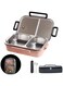 LANSKYWARE 2 Compartments Lunch Box Stainless Steel, Lunch Box With Lunch Bag and Portable Utensils, 1000 ml Stainless Steel Lunch Box For Adults