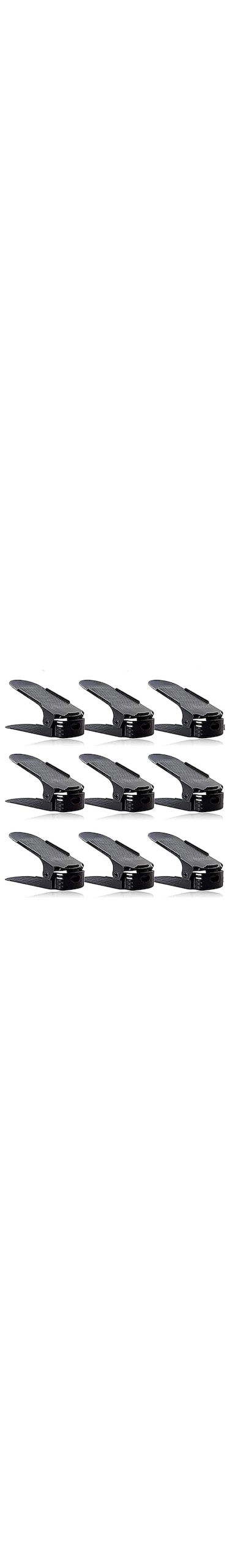 Closet Shoe Sink Organizer 9 Piece Adjustable Shoe Rack, Save 50% Space, Double Shoe Rack Organizer (Black)