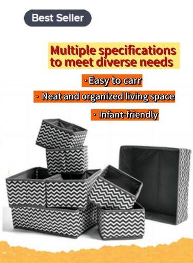 8PC Foldable Storage Box &acirc;&euro;&ldquo; Multi-Drawer Organizer, Moisture-Proof (Underwear/Socks/Baby Clothes)