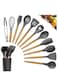 Silicone Cooking Utensil Set &acirc;&euro;&ldquo; Heat-Resistant Spatulas and Spoons for Non-Stick Cookware (Black)