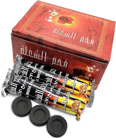 Bakhoor Coal Shola Charcoal Musk, 100 Pieces Long Lasting Charcoal, Lighting Charcoal Briquettes for Hukkah Sheesha BBQ Grill Preparation Long Lasting for Bakhoor and Incense Burning Black