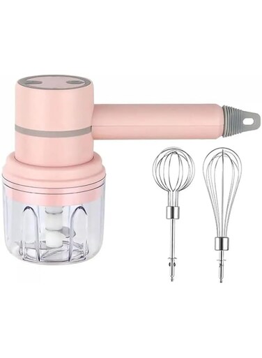 Wireless 3 in 1 Multifunction Chopper, Cutter, Mixing,Hand mixer Cooking Machine Food Processor (Pink color)